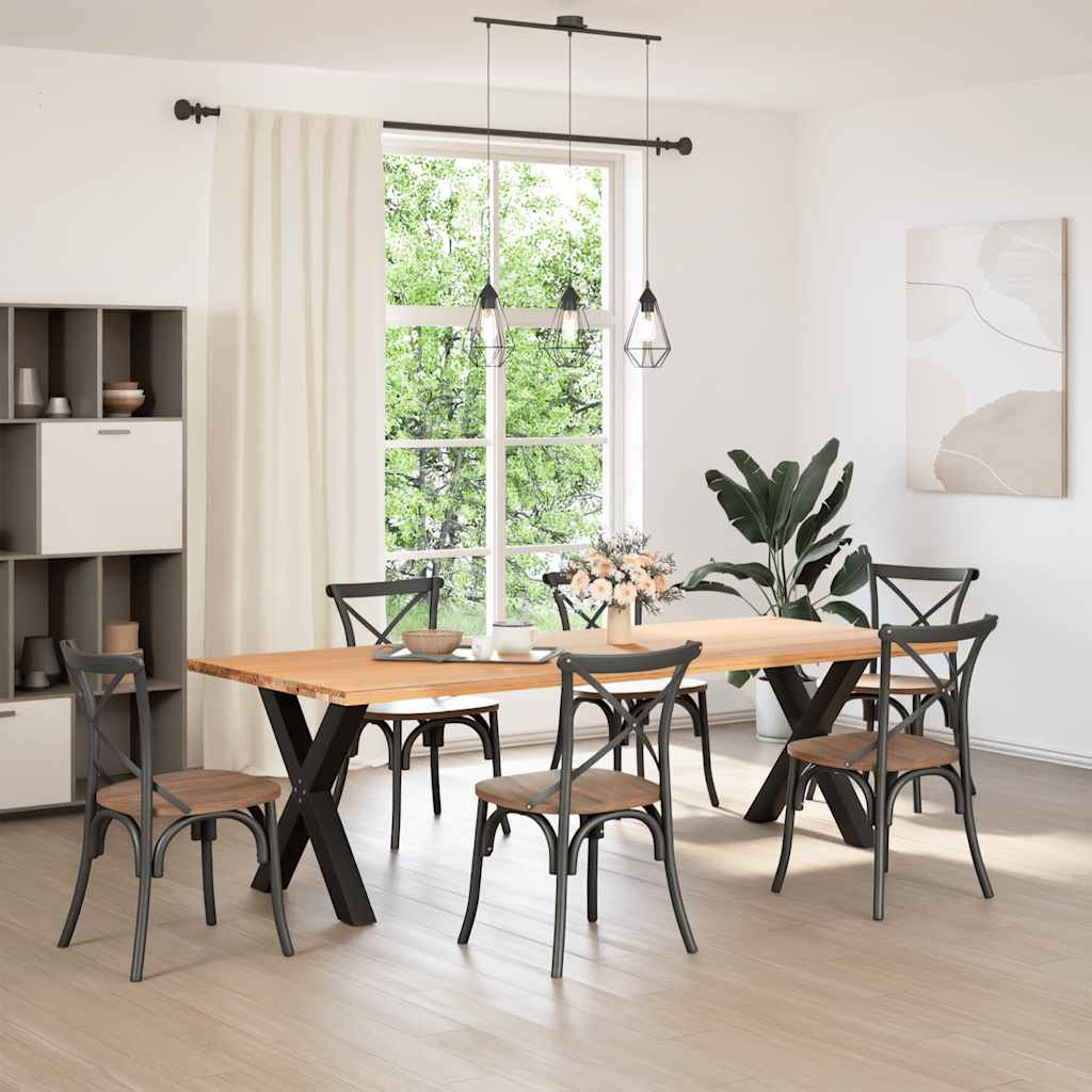 vidaXL Picioare de masă în formă de X, 2 buc., negru, 70x(72-73) cm, oțel vidaXL Picioare de masă în formă de X, 2 buc., negru, 70x(72-73) cm, oțel