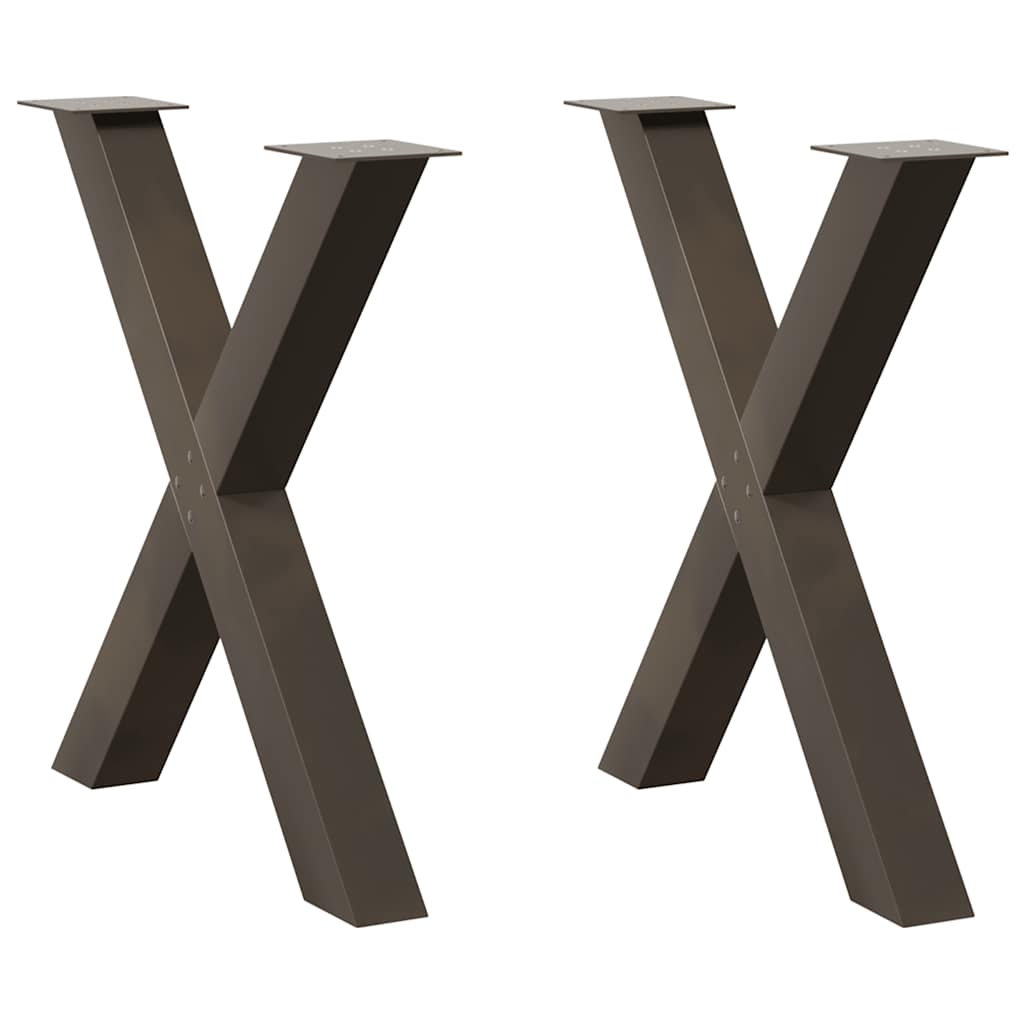 vidaXL Picioare de masă în formă de X, 2 buc., oțel natural, 70x(72-73) cm vidaXL Picioare de masă în formă de X, 2 buc., oțel natural, 70x(72-73) cm