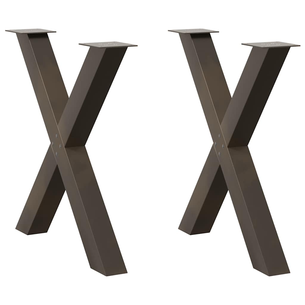 vidaXL Picioare de masă în formă de X, 2 buc., oțel natural, 80x(72-73) cm vidaXL Picioare de masă în formă de X, 2 buc., oțel natural, 80x(72-73) cm