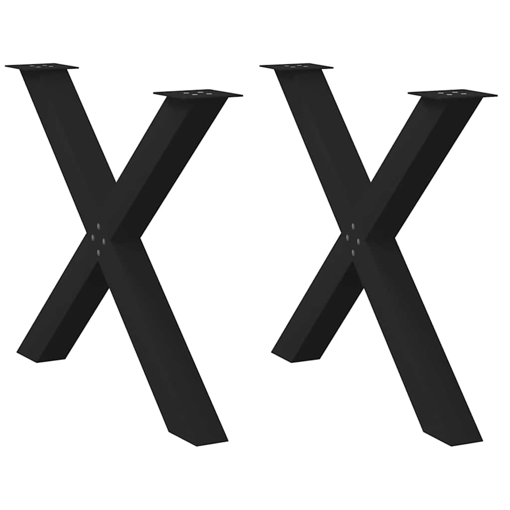 vidaXL Picioare de masă în formă de X, 2 buc., negru, 90x(72-73) cm, oțel vidaXL Picioare de masă în formă de X, 2 buc., negru, 90x(72-73) cm, oțel