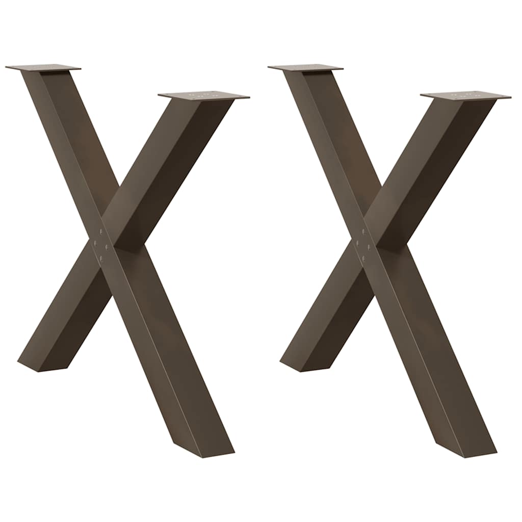 vidaXL Picioare de masă în formă de X, 2 buc., oțel natural, 90x(72-73) cm vidaXL Picioare de masă în formă de X, 2 buc., oțel natural, 90x(72-73) cm