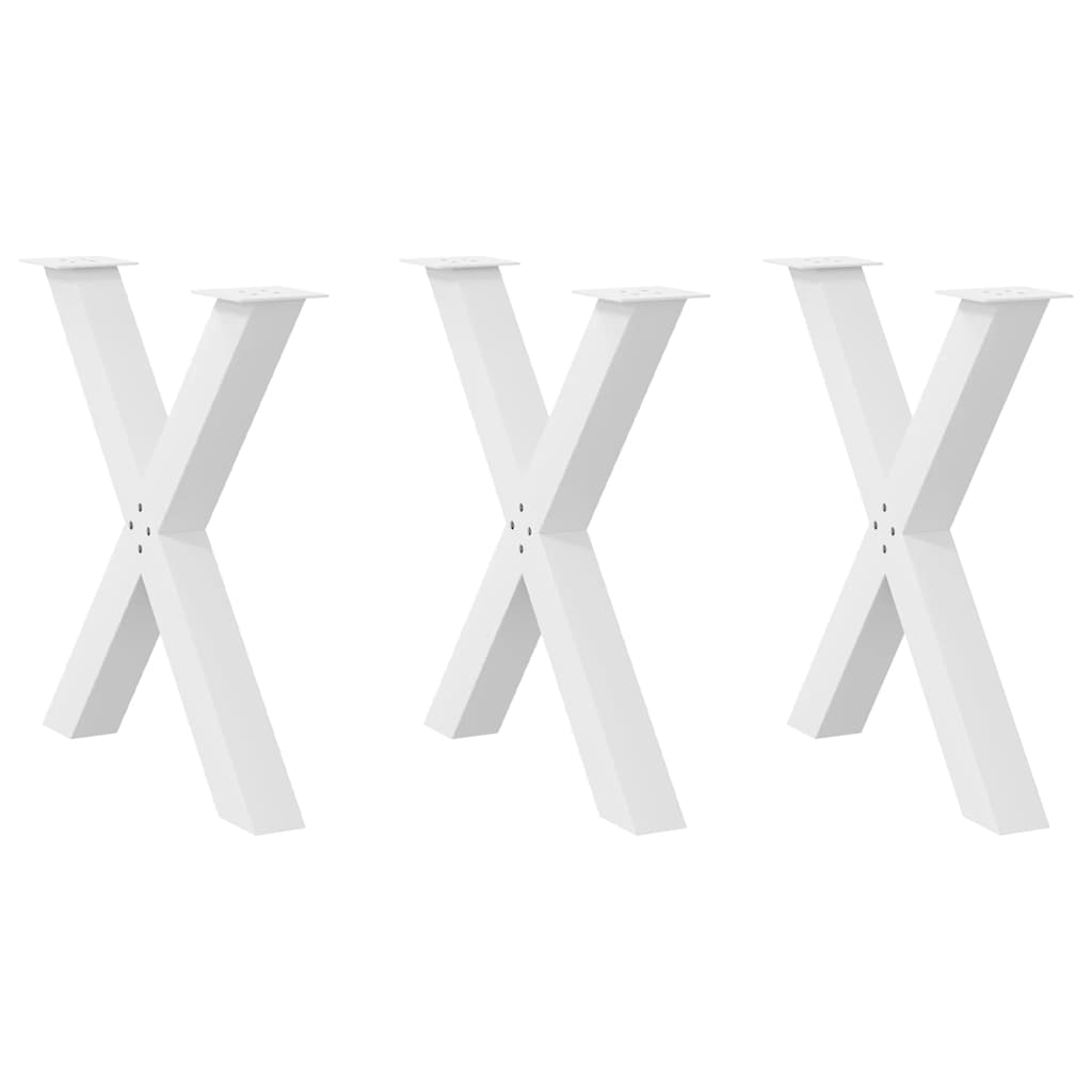 vidaXL Picioare de masă în formă de X, 3 buc., alb, 70x(72-73) cm, oțel vidaXL Picioare de masă în formă de X, 3 buc., alb, 70x(72-73) cm, oțel