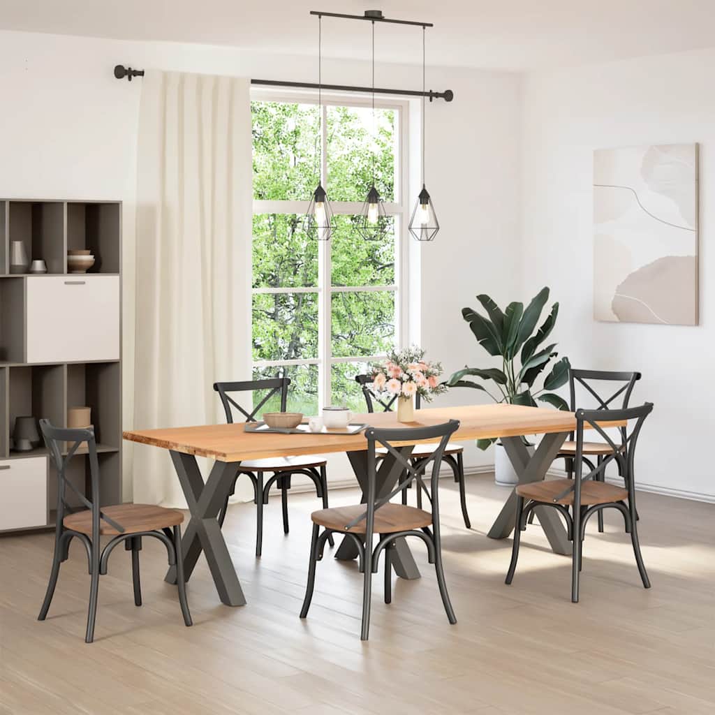 vidaXL Picioare de masă în formă de X, 3 buc., antracit, 70x(72-73) cm, oțel