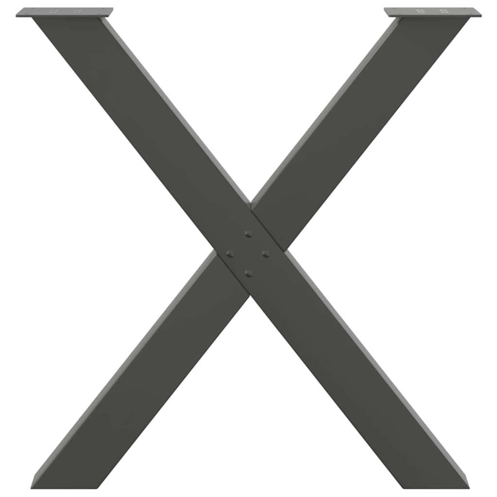 vidaXL Picioare de masă în formă de X, 3 buc., antracit, 70x(72-73) cm, oțel