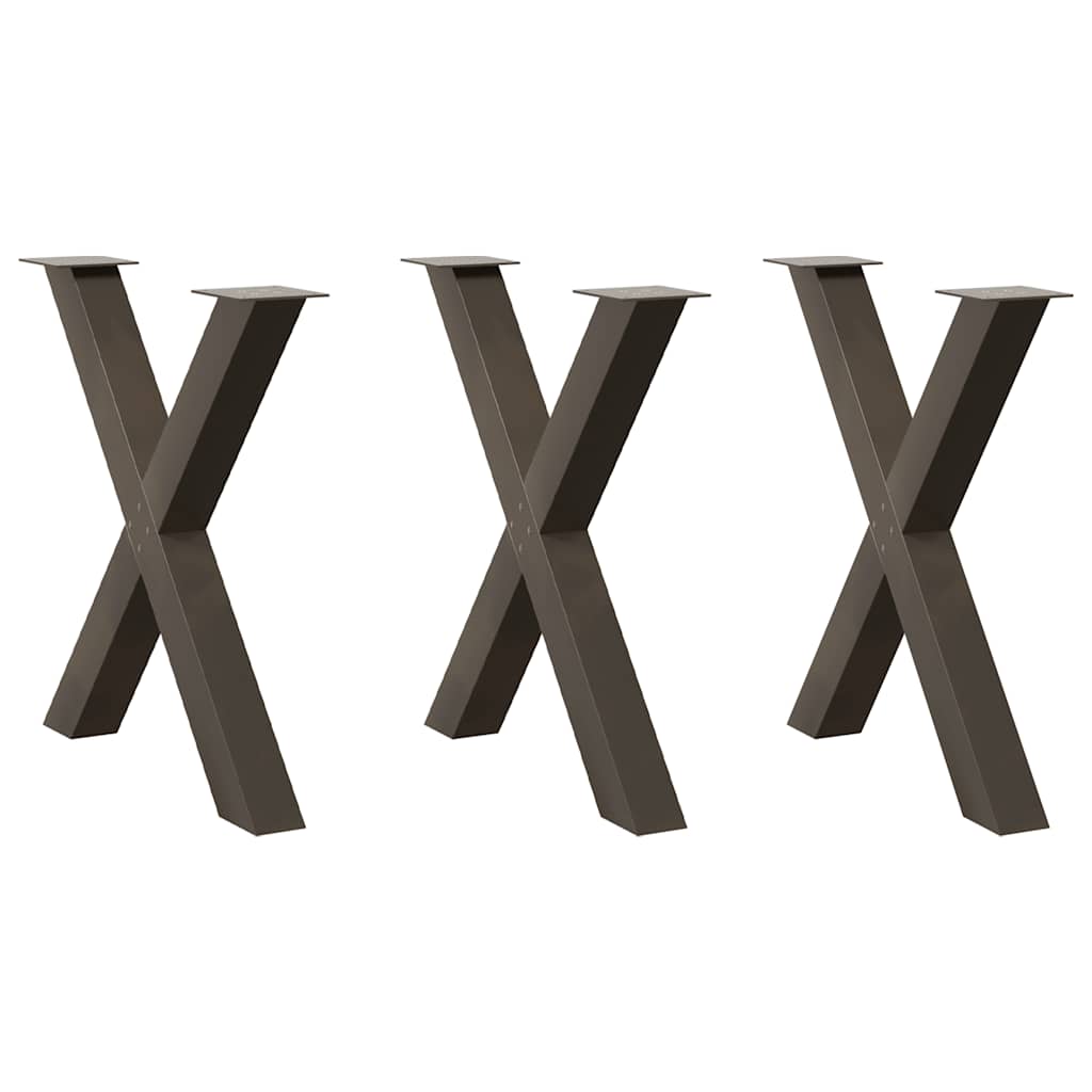 vidaXL Picioare de masă în formă de X, 3 buc., oțel natural, 70x(72-73) cm vidaXL Picioare de masă în formă de X, 3 buc., oțel natural, 70x(72-73) cm