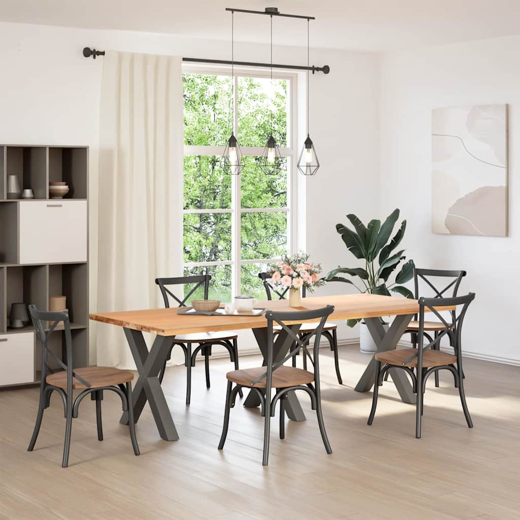 vidaXL Picioare de masă în formă de X, 3 buc., antracit, 80x(72-73) cm, oțel vidaXL Picioare de masă în formă de X, 3 buc., antracit, 80x(72-73) cm, oțel
