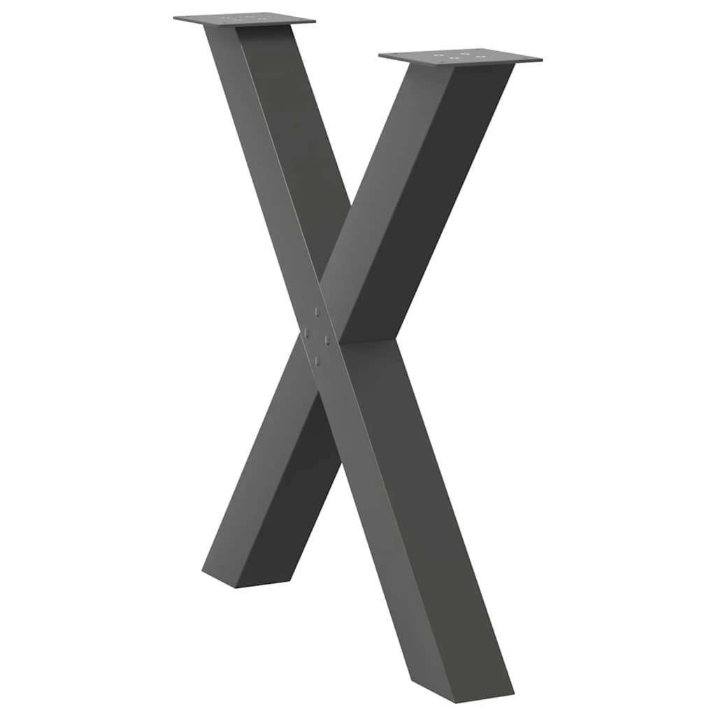 vidaXL Picioare de masă în formă de X, 3 buc., antracit, 80x(72-73) cm, oțel vidaXL Picioare de masă în formă de X, 3 buc., antracit, 80x(72-73) cm, oțel