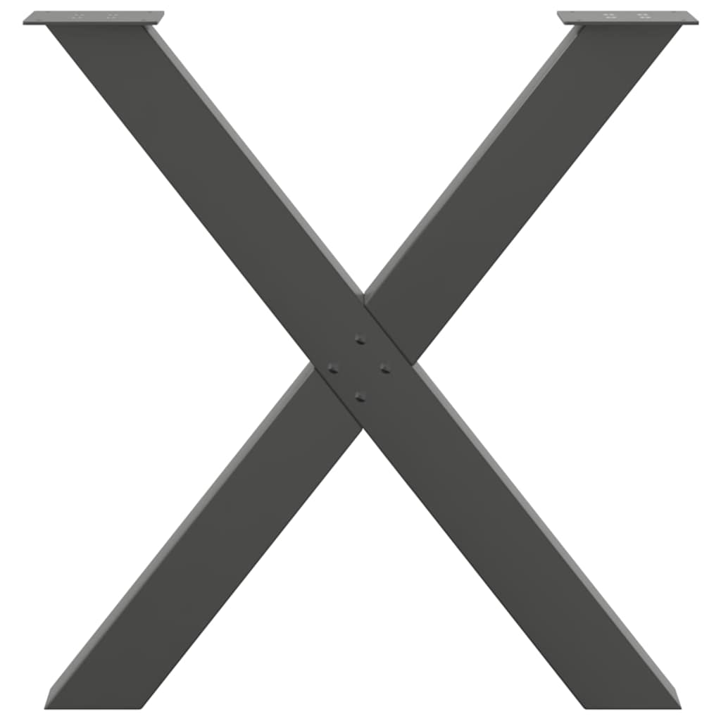vidaXL Picioare de masă în formă de X, 3 buc., antracit, 80x(72-73) cm, oțel vidaXL Picioare de masă în formă de X, 3 buc., antracit, 80x(72-73) cm, oțel