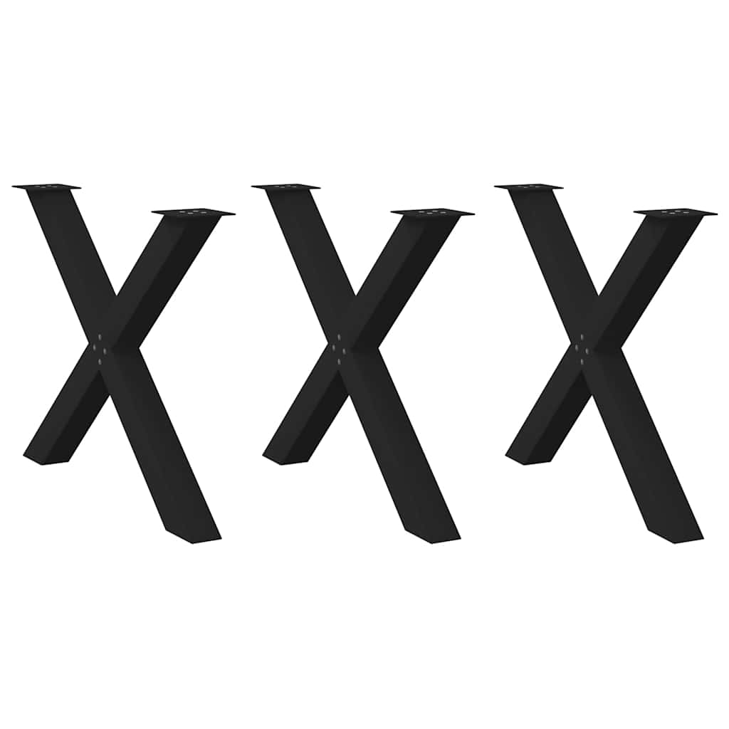 vidaXL Picioare de masă în formă de X, 3 buc., negru, 90x(72-73) cm, oțel vidaXL Picioare de masă în formă de X, 3 buc., negru, 90x(72-73) cm, oțel