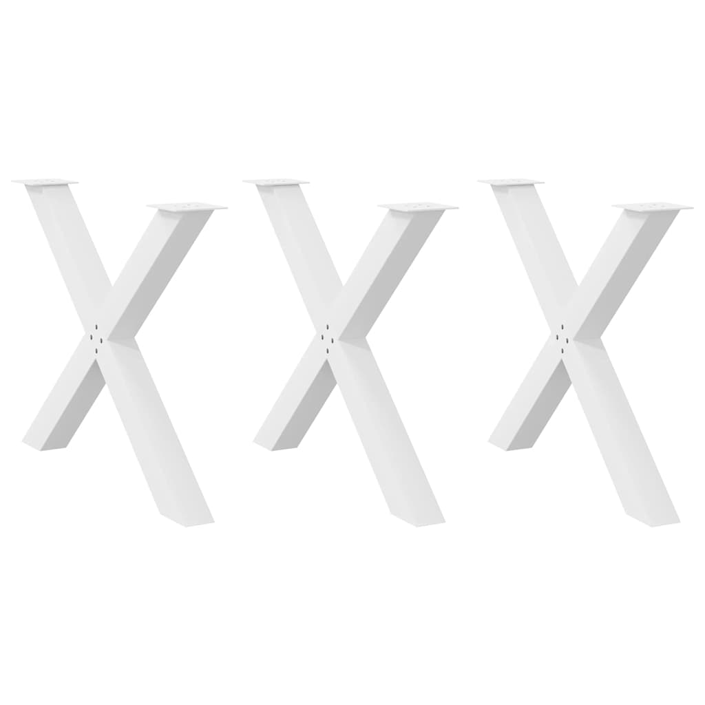 vidaXL Picioare de masă în formă de X, 3 buc., alb, 90x(72-73) cm, oțel vidaXL Picioare de masă în formă de X, 3 buc., alb, 90x(72-73) cm, oțel