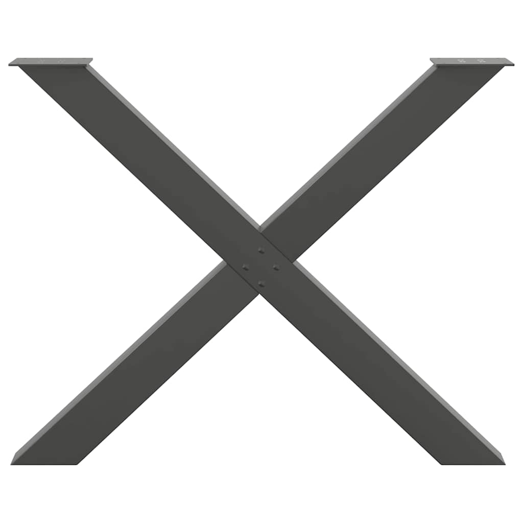 vidaXL Picioare de masă în formă de X, antracit, 90x(72-73) cm, oțel, 3 buc.