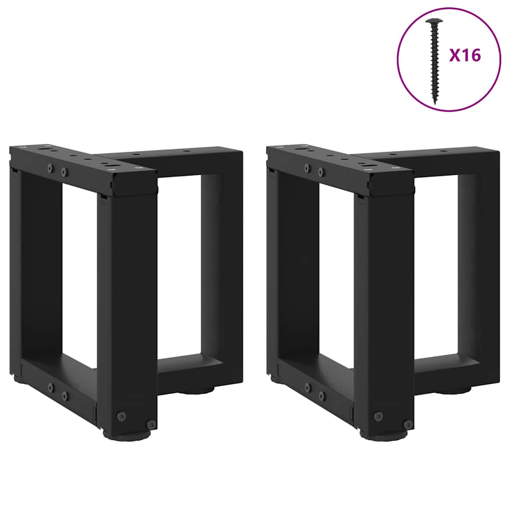vidaXL Picioare pentru măsuță de cafea în formă de T, 2 buc., negru, 30x25x(30-31) cm, oțel
