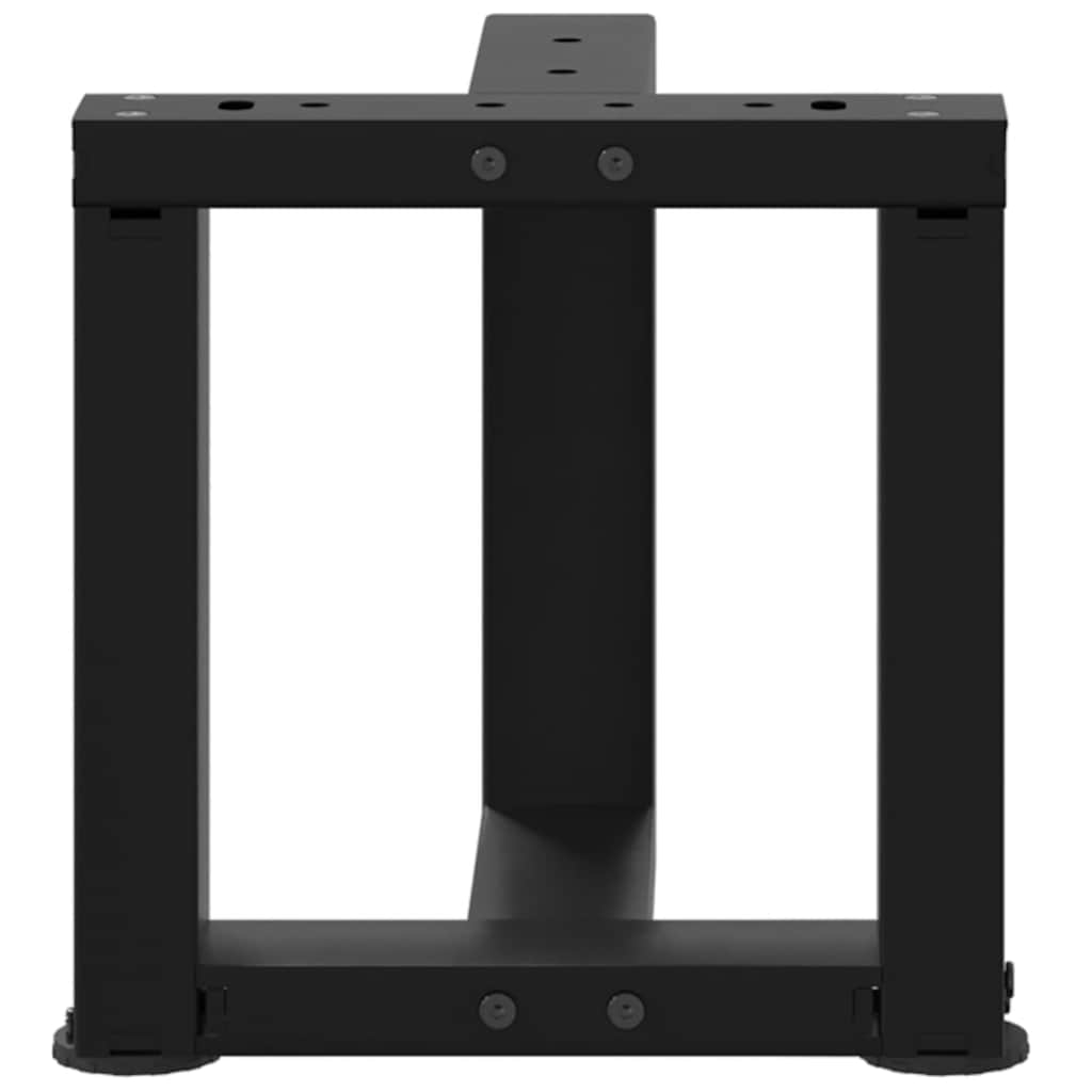 vidaXL Picioare pentru măsuță de cafea în formă de T, 2 buc., negru, 30x25x(30-31) cm, oțel
