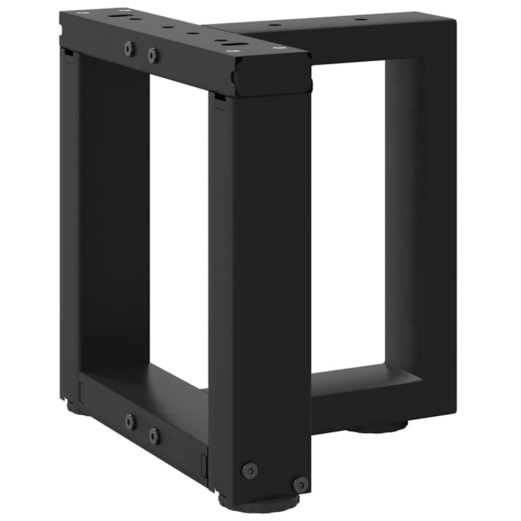 vidaXL Picioare pentru măsuță de cafea în formă de T, 2 buc., negru, 30x25x(30-31) cm, oțel