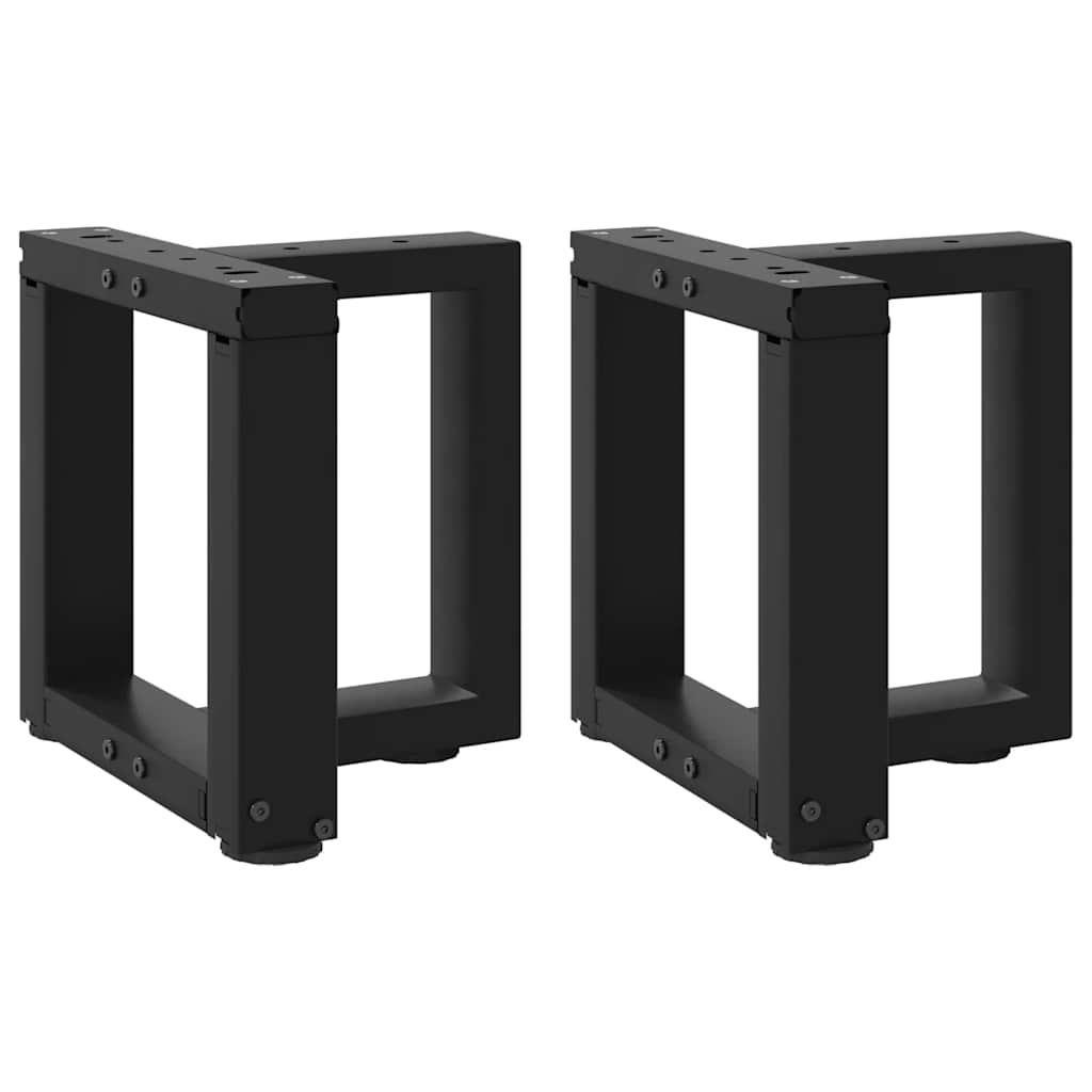 vidaXL Picioare pentru măsuță de cafea în formă de T, 2 buc., negru, 30x25x(30-31) cm, oțel