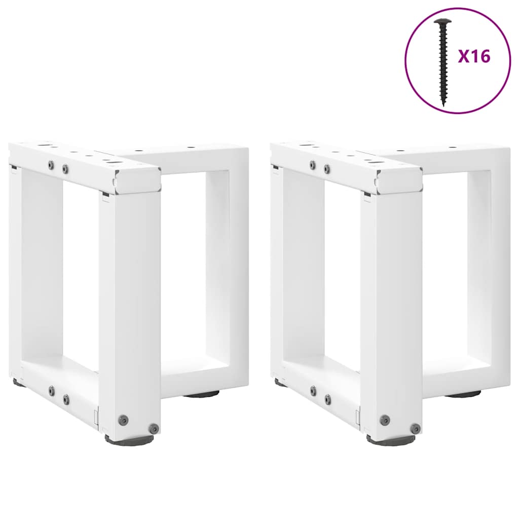 vidaXL Picioare pentru măsuță de cafea în formă de T, 2 buc., alb, 30x25x(30-31) cm, oțel vidaXL Picioare pentru măsuță de cafea în formă de T, 2 buc., alb, 30x25x(30-31) cm, oțel