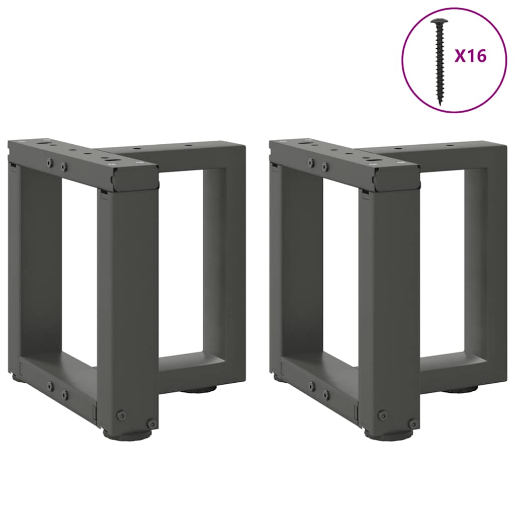vidaXL Picioare pentru măsuță de cafea în formă de T, 2 buc., antracit, 30x25x(30-31) cm, oțel