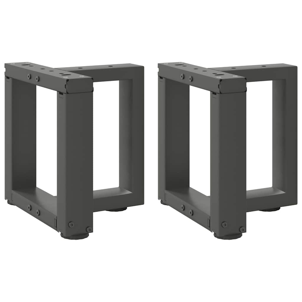 vidaXL Picioare pentru măsuță de cafea în formă de T, 2 buc., antracit, 30x25x(30-31) cm, oțel