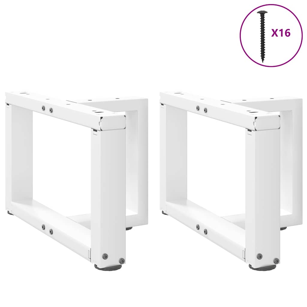 vidaXL Picioare pentru măsuță de cafea în formă de T, 2 buc., alb, 40x25x(30-31) cm, oțel
