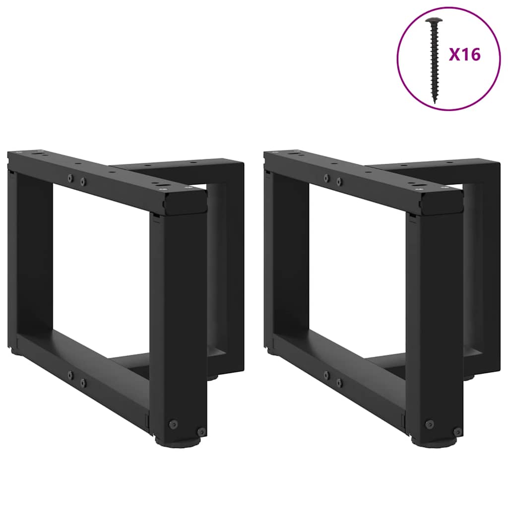 vidaXL Picioare pentru măsuță de cafea în formă de T, 2 buc., negru, 50x25x(30-31) cm, oțel