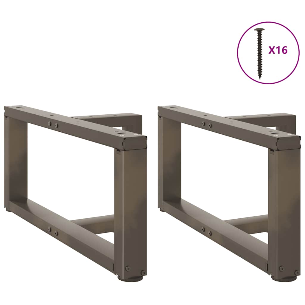 vidaXL Picioare pentru măsuță de cafea în formă de T, 2 buc., negru, 60x25x(30-31) cm, oțel