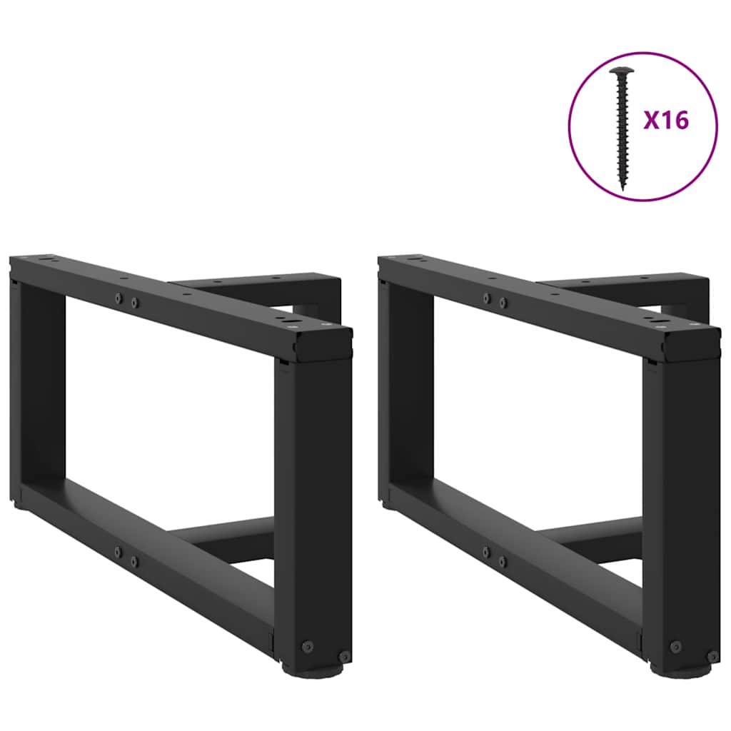 vidaXL Picioare pentru măsuță de cafea în formă de T, 2 buc., negru, 70x25x(30-31) cm, oțel