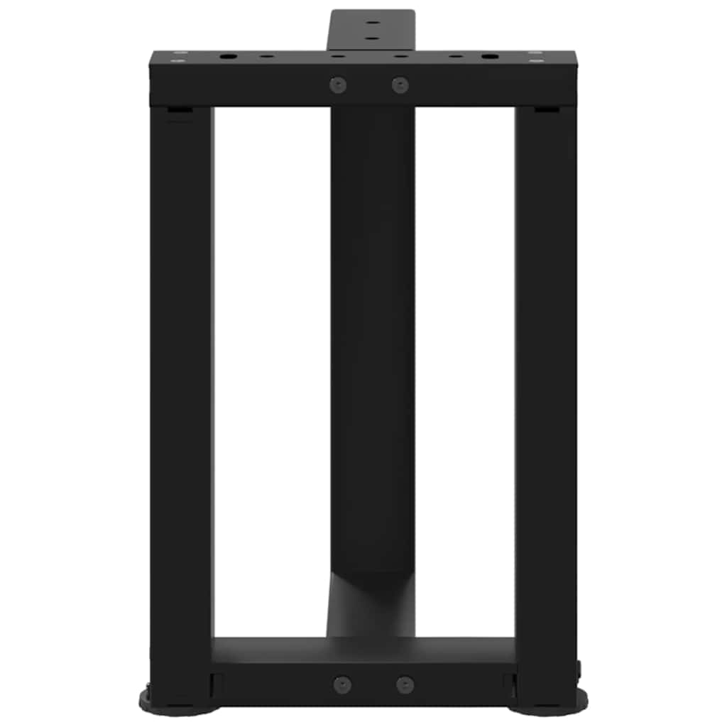 vidaXL Picioare pentru măsuță de cafea în formă de T, 2 buc., negru, 28x25x(42-43) cm, oțel
