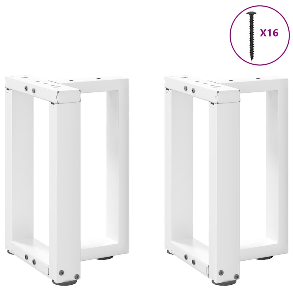 vidaXL Picioare pentru măsuță de cafea în formă de T, 2 buc., alb, 28x25x(42-43) cm, oțel