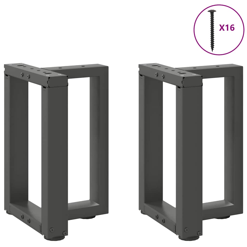 vidaXL Picioare pentru măsuță de cafea în formă de T, 2 buc., antracit, 28x25x(42-43) cm, oțel