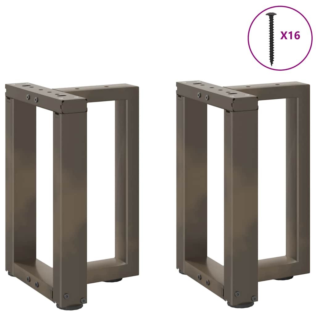 vidaXL Picioare pentru măsuță de cafea în formă de T, 2 buc., negru, 28x25x(42-43) cm, oțel