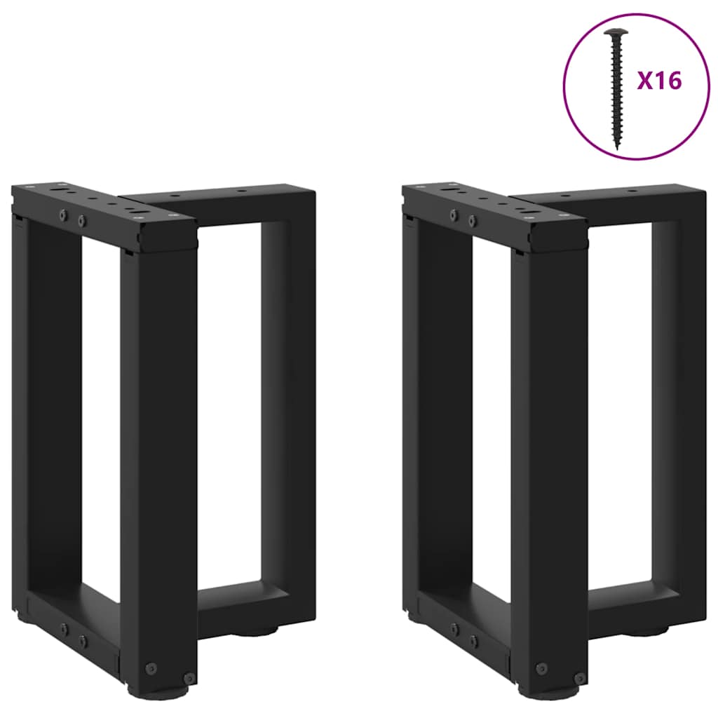 vidaXL Picioare pentru măsuță de cafea în formă de T, 2 buc., negru, 38x25x(42-43) cm, oțel