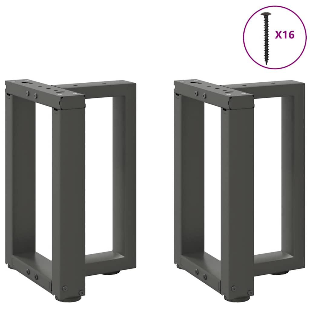 vidaXL Picioare pentru măsuță de cafea în formă de T, 2 buc., antracit, 38x25x(42-43) cm, oțel