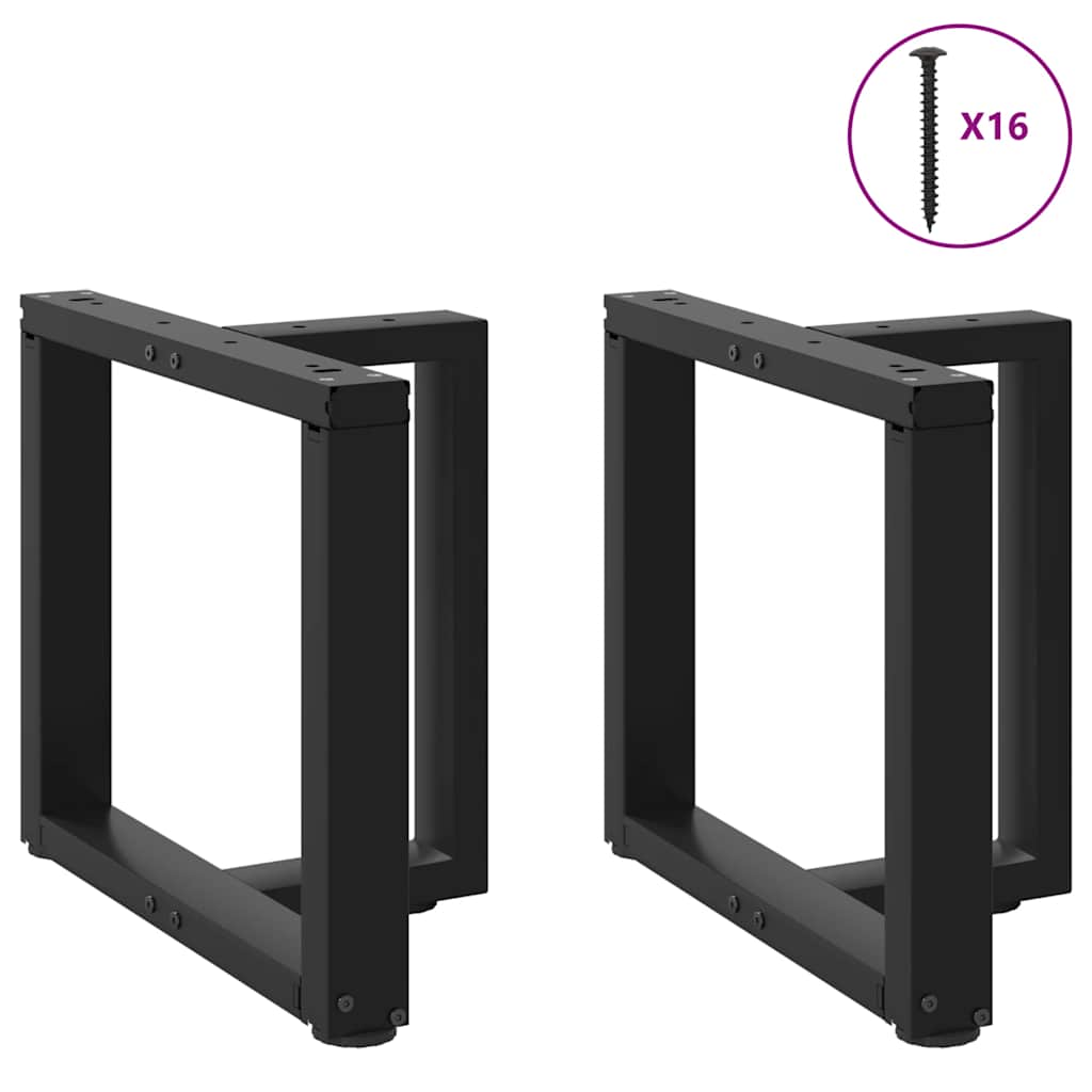 vidaXL Picioare pentru măsuță de cafea în formă de T, 2 buc., negru, 50x25x(42-43) cm, oțel