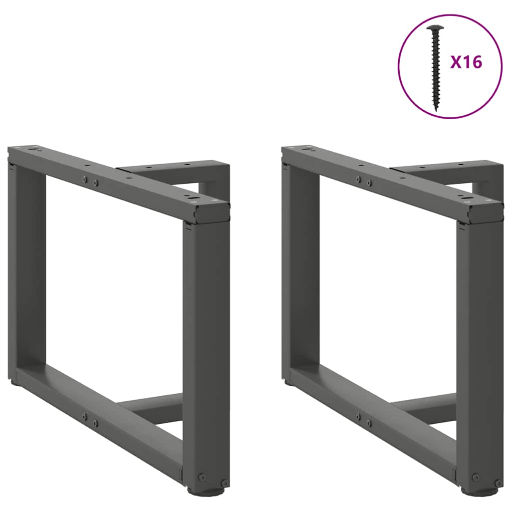 vidaXL Picioare pentru măsuță de cafea în formă de T, 2 buc., antracit, 60x25x(42-43) cm, oțel