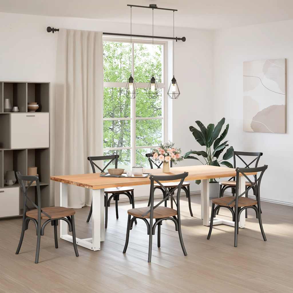 vidaXL Picioare de masă în formă de T, 2 buc., alb, 70x35x(72-73) cm, oțel vidaXL Picioare de masă în formă de T, 2 buc., alb, 70x35x(72-73) cm, oțel