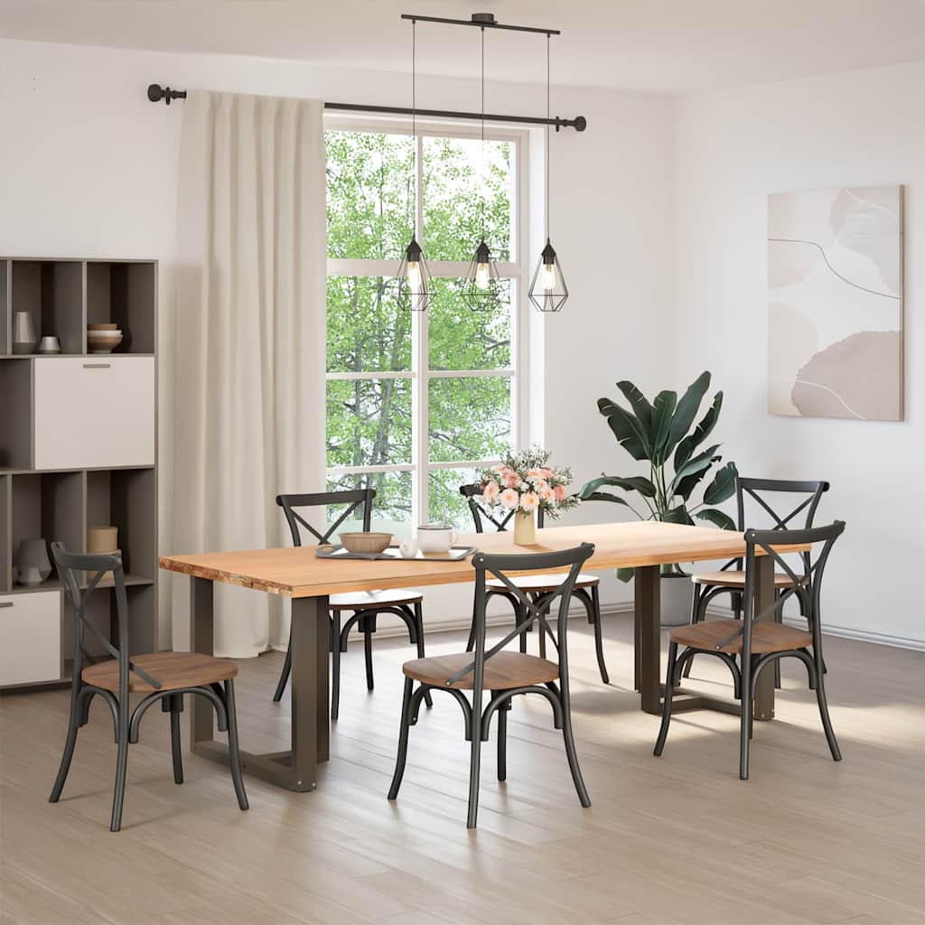 vidaXL Picioare de masă în formă de T, 2 buc., negru, 80x35x(72-73) cm, oțel vidaXL Picioare de masă în formă de T, 2 buc., negru, 80x35x(72-73) cm, oțel