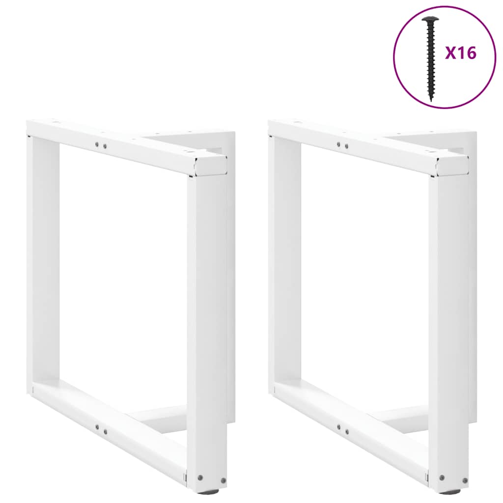 vidaXL Picioare de masă în formă de T, 2 buc., alb, 100x35x(72-73) cm, oțel
