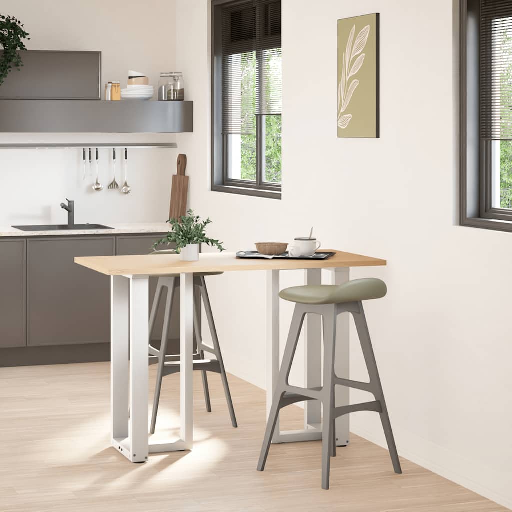 vidaXL Picioare de masă de bar în formă de T, 2 buc., alb, 50x35x(90-91) cm, oțel
