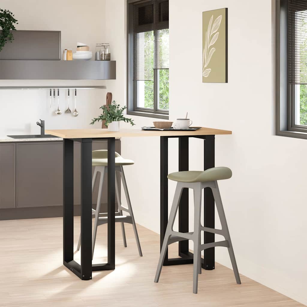 vidaXL Picioare de masă de bar în formă de T, 2 buc., negru, 60x35x(110-111) cm, oțel