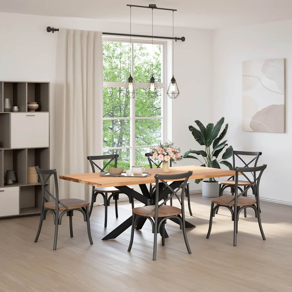 vidaXL Picior masă de sufragerie în formă de păianjen, negru, 150x78x(72-73) cm, oțel