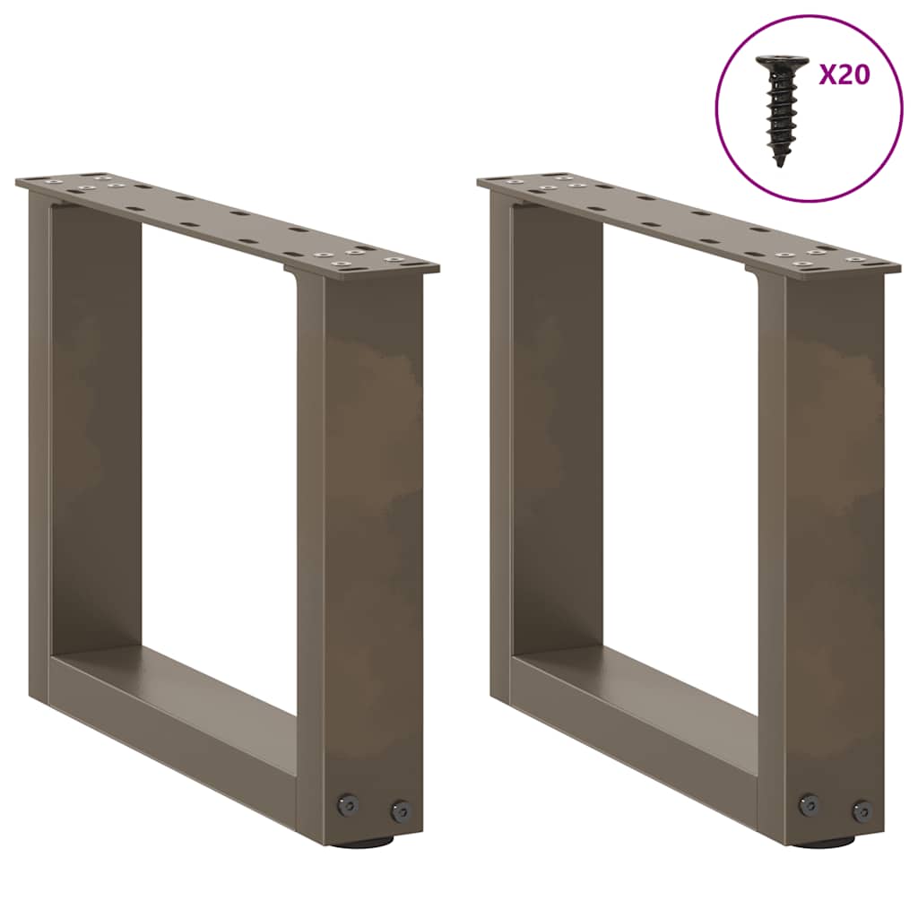 vidaXL Picioare pentru masă de cafea în formă de U, 2 buc., oțel natural, 40x(30-31) cm vidaXL Picioare pentru masă de cafea în formă de U, 2 buc., oțel natural, 40x(30-31) cm