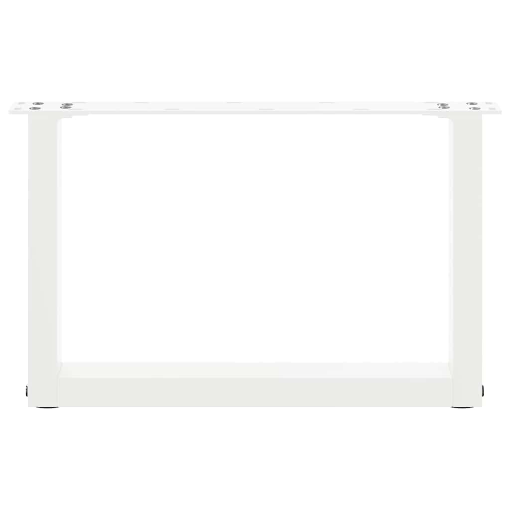 vidaXL Picioare pentru măsuță de cafea în formă de U, 2 buc., alb, 50x(30-31) cm, oțel