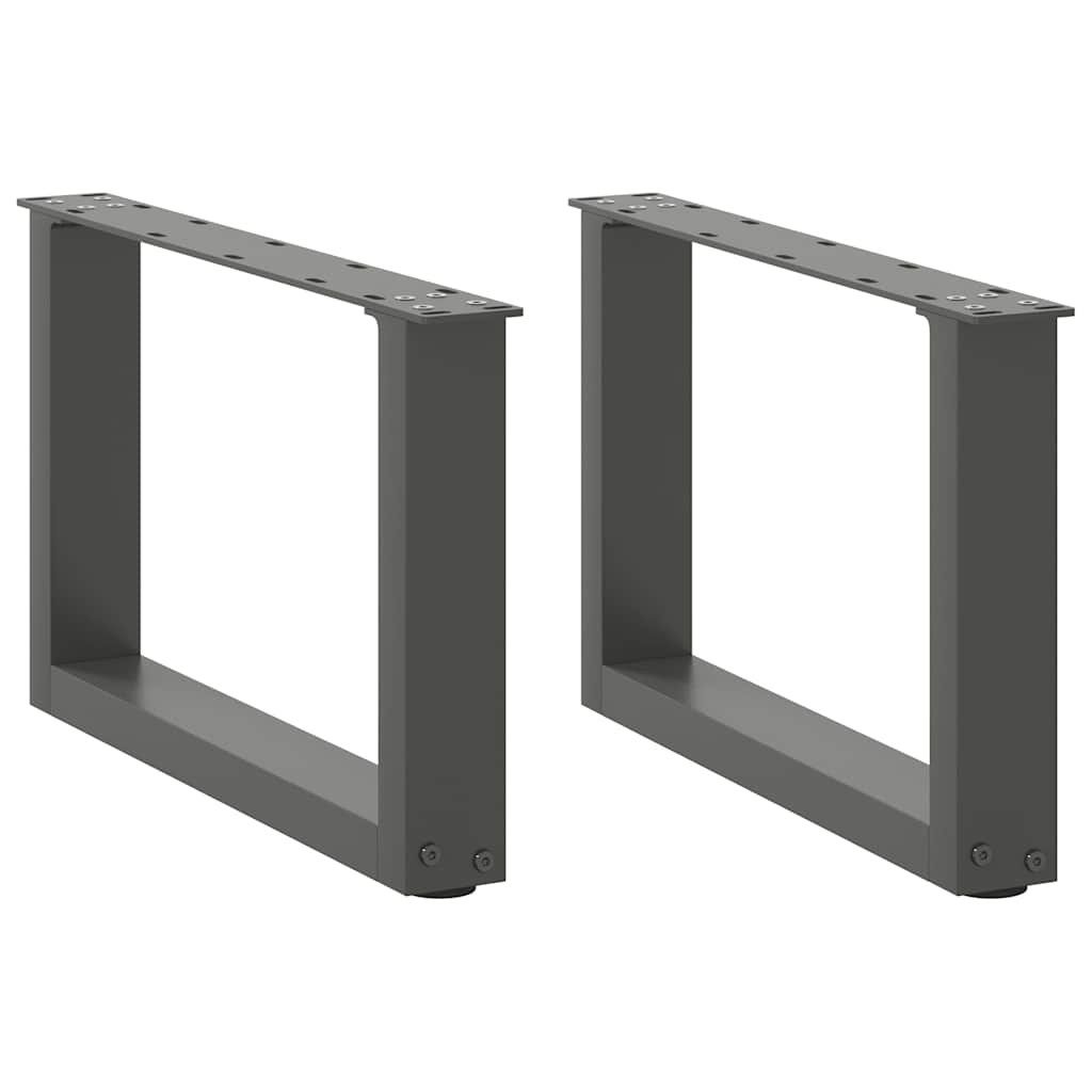 vidaXL Picioare pentru măsuță de cafea în formă de U, 2 buc., antracit, 50x(30-31) cm, oțel vidaXL Picioare pentru măsuță de cafea în formă de U, 2 buc., antracit, 50x(30-31) cm, oțel