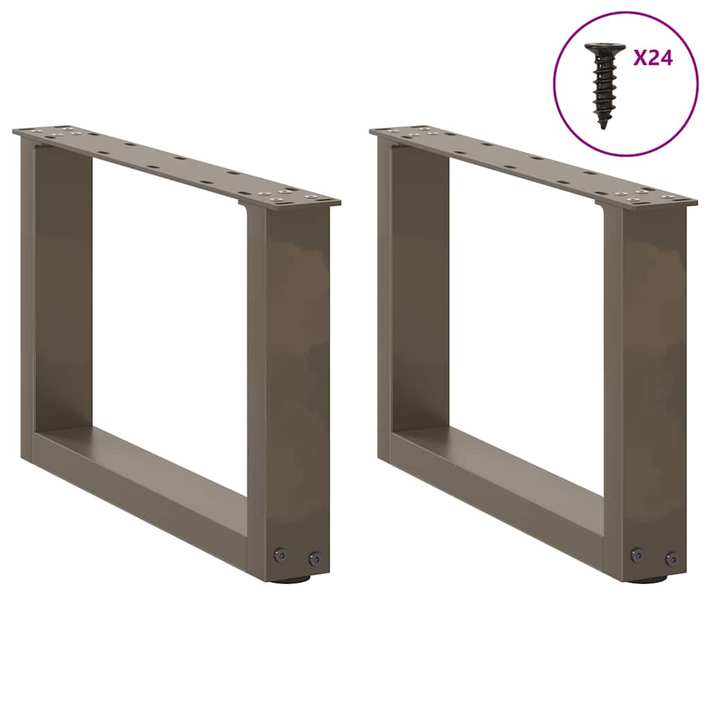 vidaXL Picioare pentru măsuță de cafea în formă de U, 2 buc., oțel natural, 50x(30-31) cm