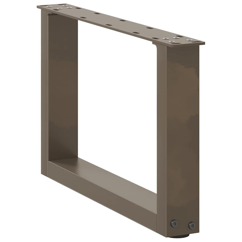 vidaXL Picioare pentru măsuță de cafea în formă de U, 2 buc., oțel natural, 50x(30-31) cm