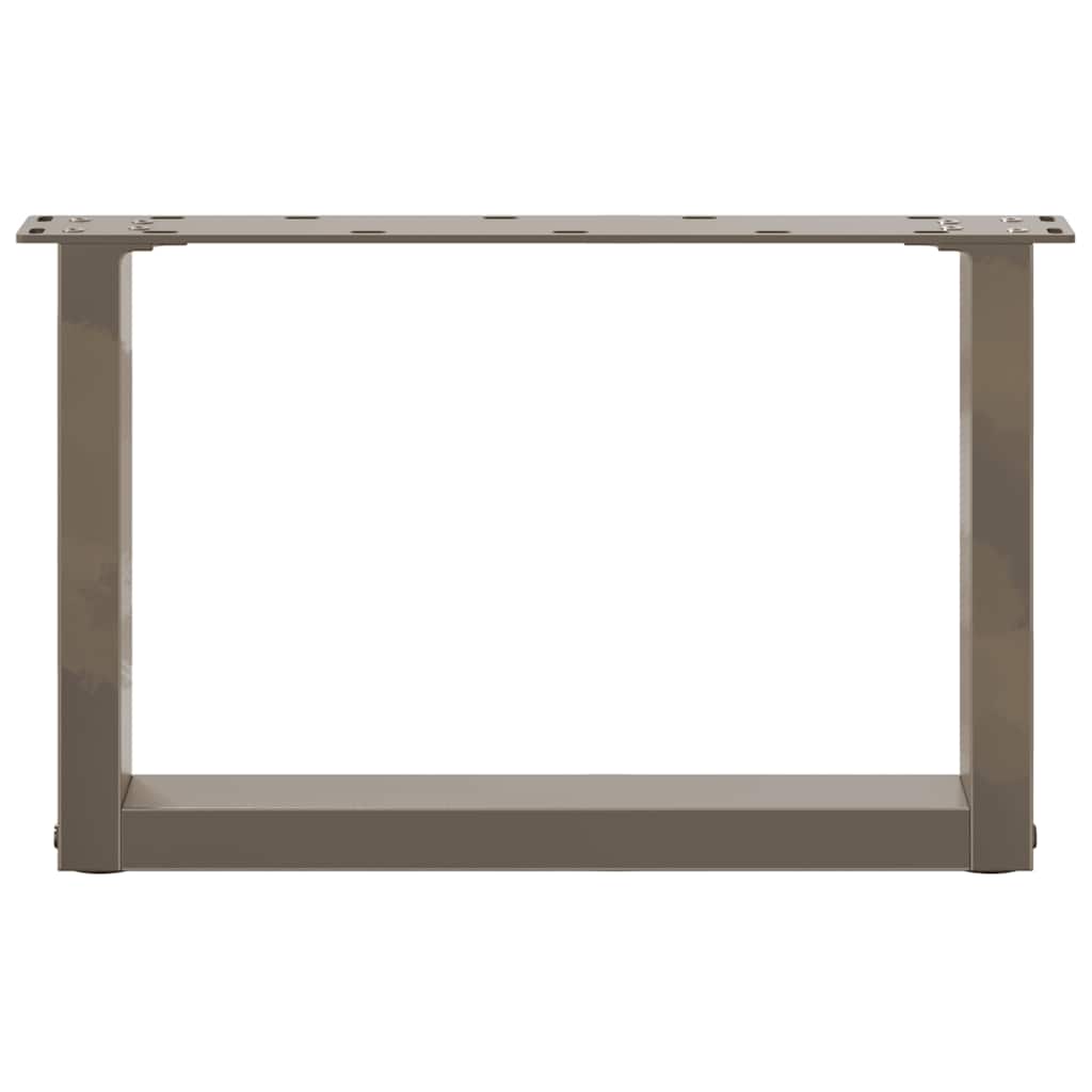 vidaXL Picioare pentru măsuță de cafea în formă de U, 2 buc., oțel natural, 50x(30-31) cm