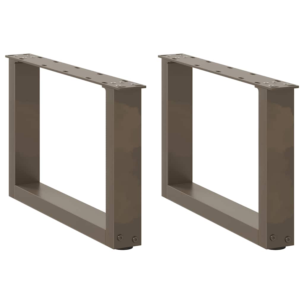 vidaXL Picioare pentru măsuță de cafea în formă de U, 2 buc., oțel natural, 50x(30-31) cm