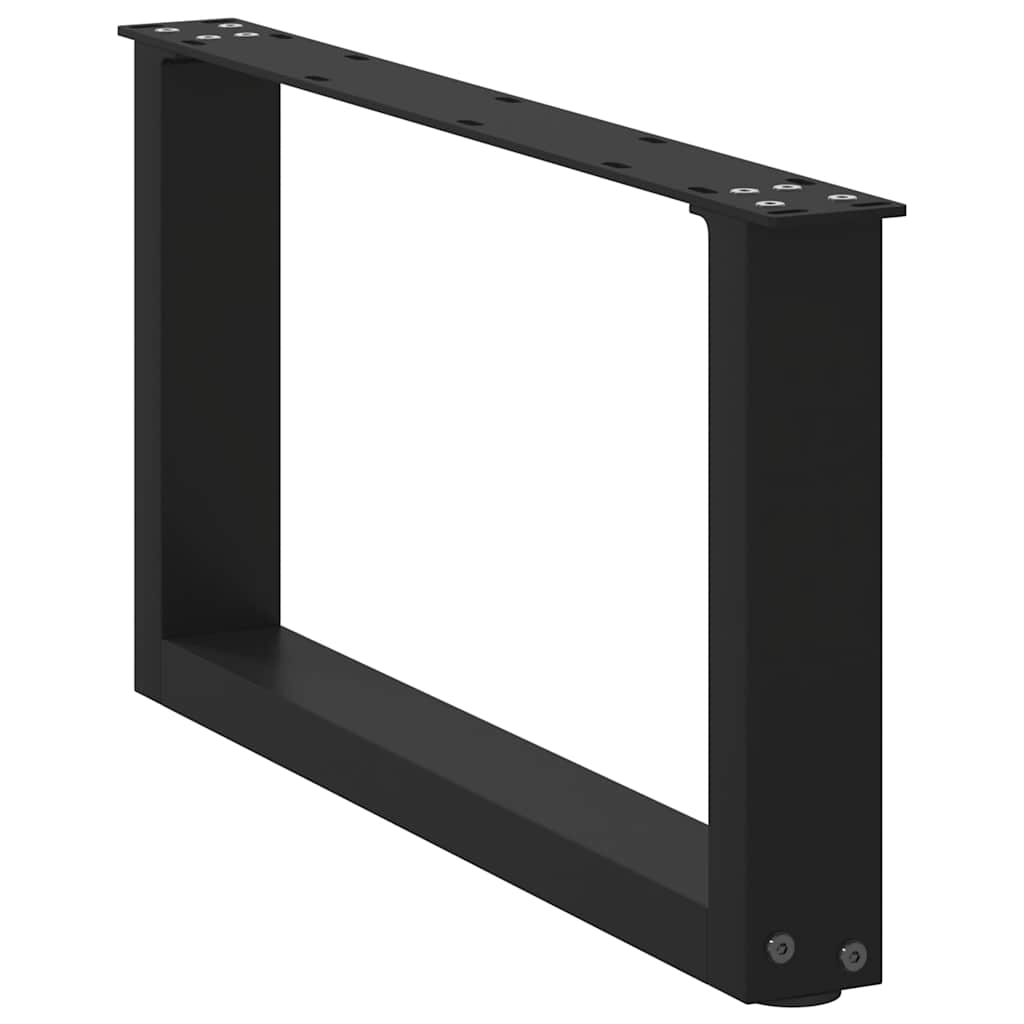 vidaXL Picioare pentru măsuță de cafea în formă de U, 2 buc., negru, 60x(30-31) cm, oțel vidaXL Picioare pentru măsuță de cafea în formă de U, 2 buc., negru, 60x(30-31) cm, oțel