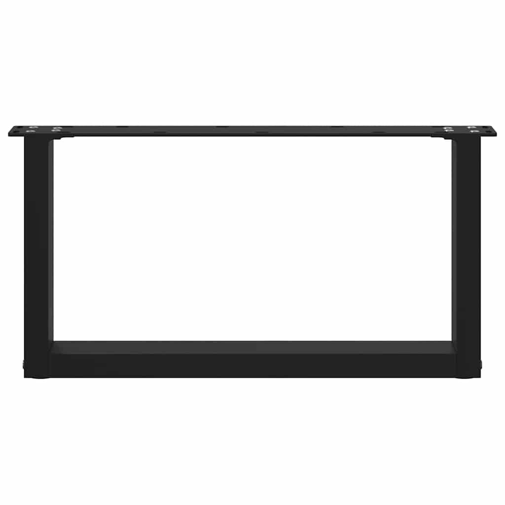 vidaXL Picioare pentru măsuță de cafea în formă de U, 2 buc., negru, 60x(30-31) cm, oțel vidaXL Picioare pentru măsuță de cafea în formă de U, 2 buc., negru, 60x(30-31) cm, oțel