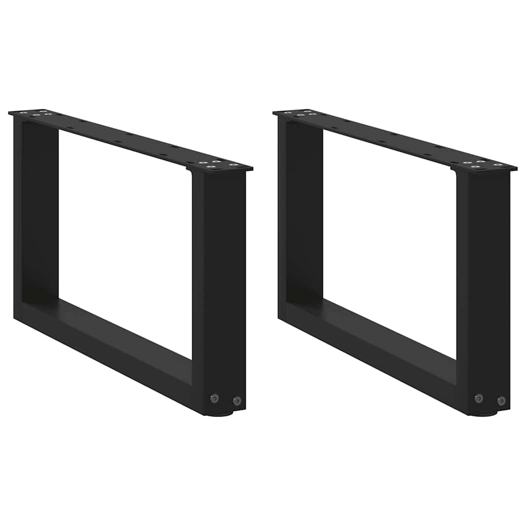 vidaXL Picioare pentru măsuță de cafea în formă de U, 2 buc., negru, 60x(30-31) cm, oțel vidaXL Picioare pentru măsuță de cafea în formă de U, 2 buc., negru, 60x(30-31) cm, oțel